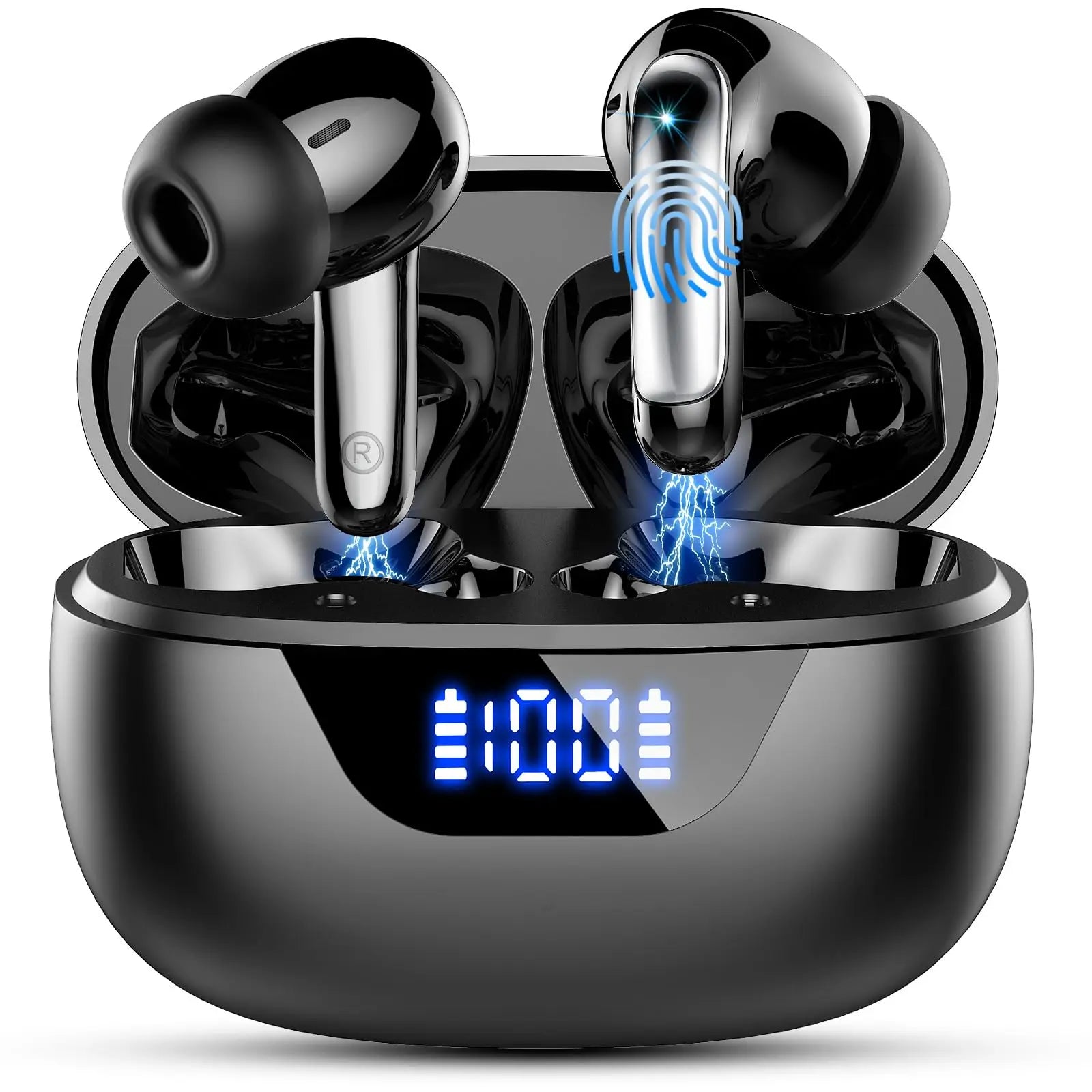 Wireless Headphones,Bluetooth 5.3 Stereo Earphones in Ear with 4 ENC Mic Clear Calls,Noise Cancelling Ear Buds,48H battery life. Black S299bd20c96a74af9b2e8ed2d593c5755B Amrit Store